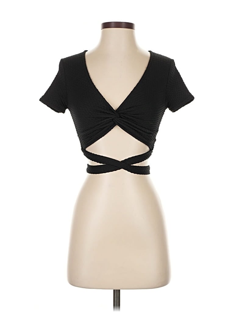 URBAN OUTFITTERS Pre-owned Short Sleeve Top Black Sweetheart Neckline Tops