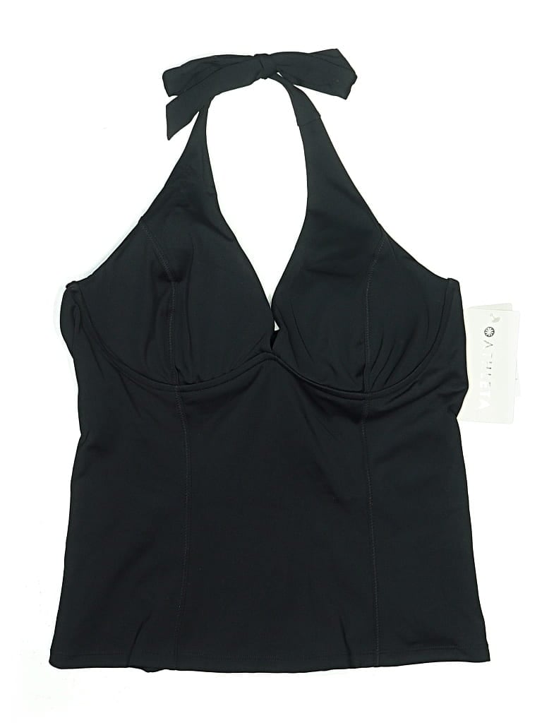 Athleta Swimsuit Top Black Solid Pattern Swimwear In Black