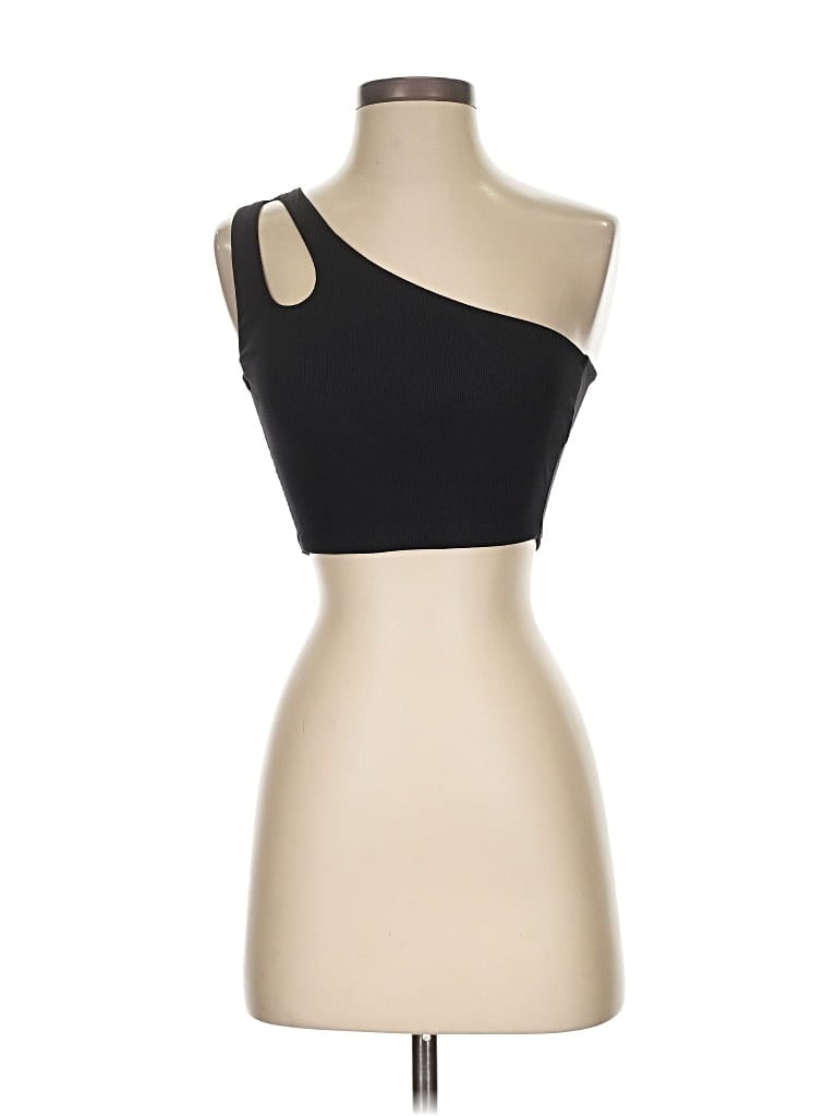 Pre-owned Pull & Bear Tank Top Black One Shoulder Neckline Tops