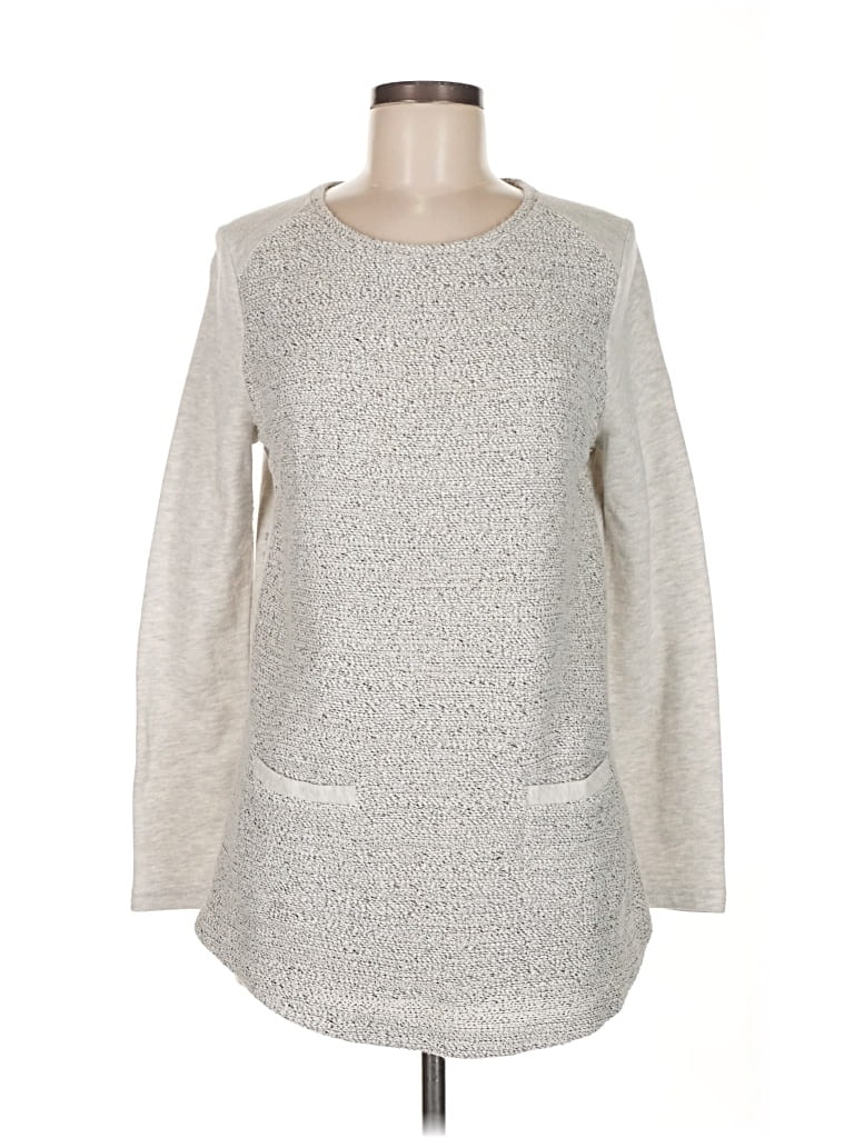 Pre-owned Ann Taylor Loft Pullover Sweater In Silver