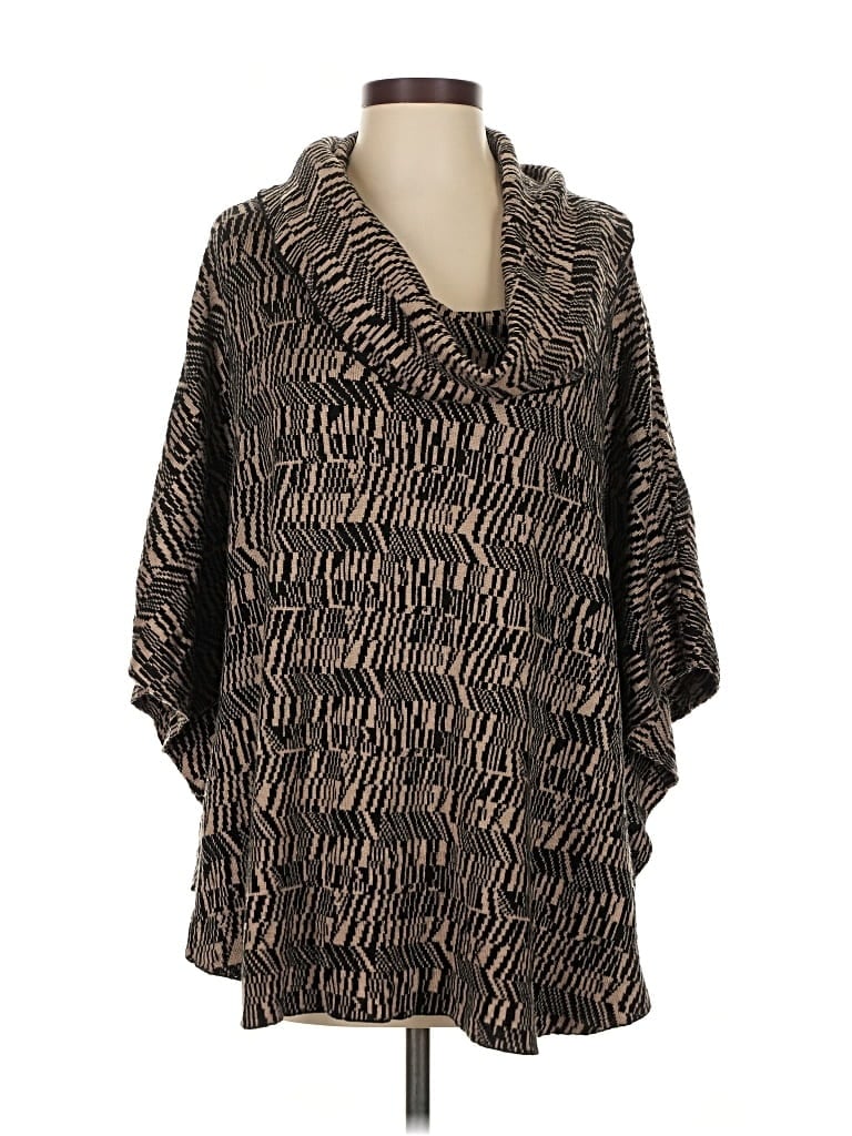 Pre-owned Fever Poncho In Brown