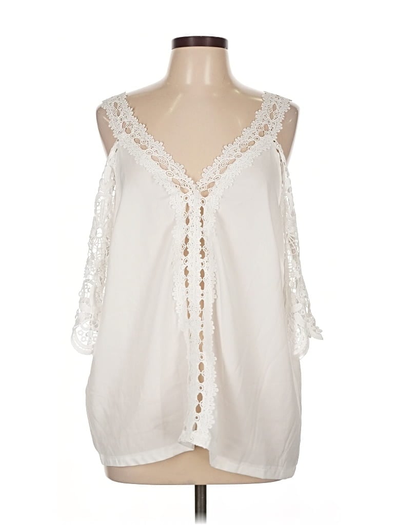 Pre-owned Shein Curve Sleeveless Blouse In White