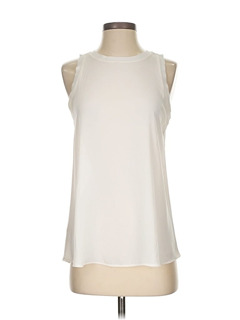 Pre-owned Ann Taylor Loft Sleeveless Blouse In White
