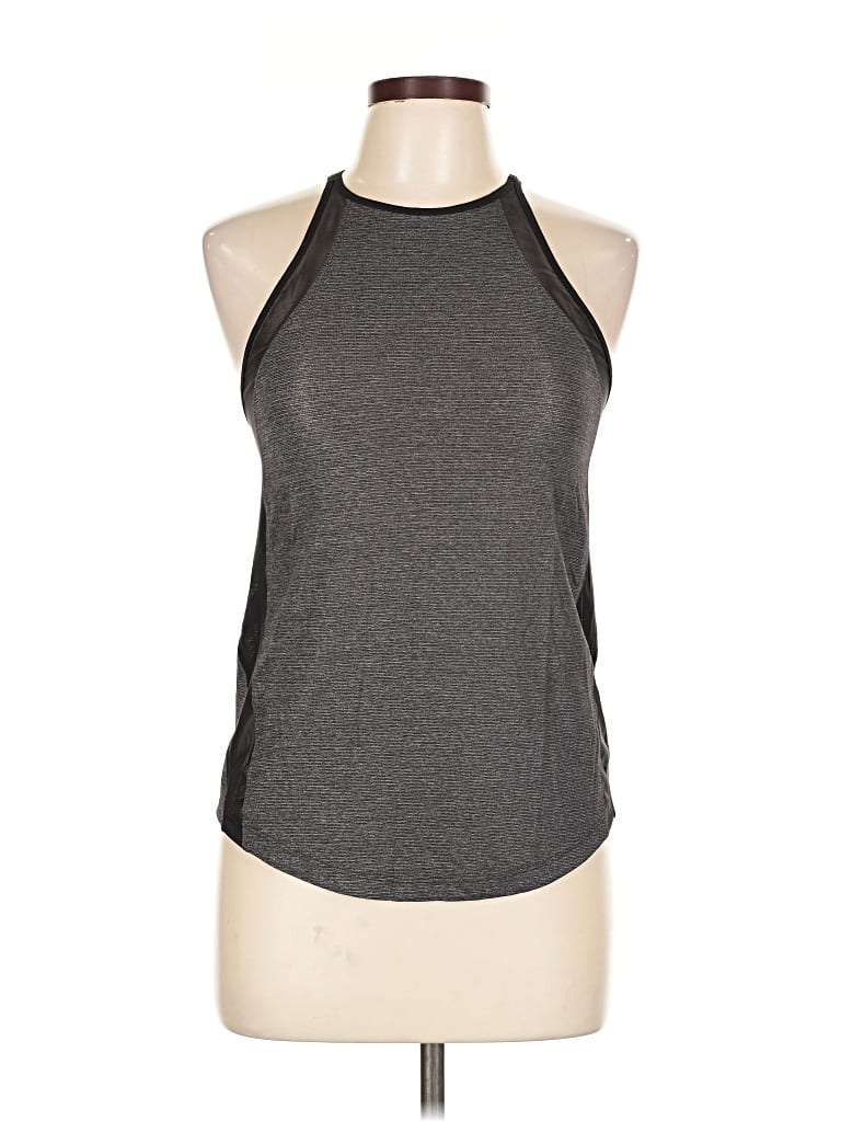 Pre-owned Lululemon Athletica Tank Top Gray Halter Neckline Tops