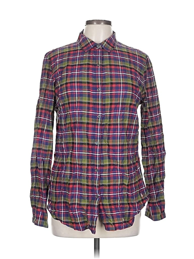 Pre-owned J. Mclaughlin Long Sleeve Button Down Shirt In Purple