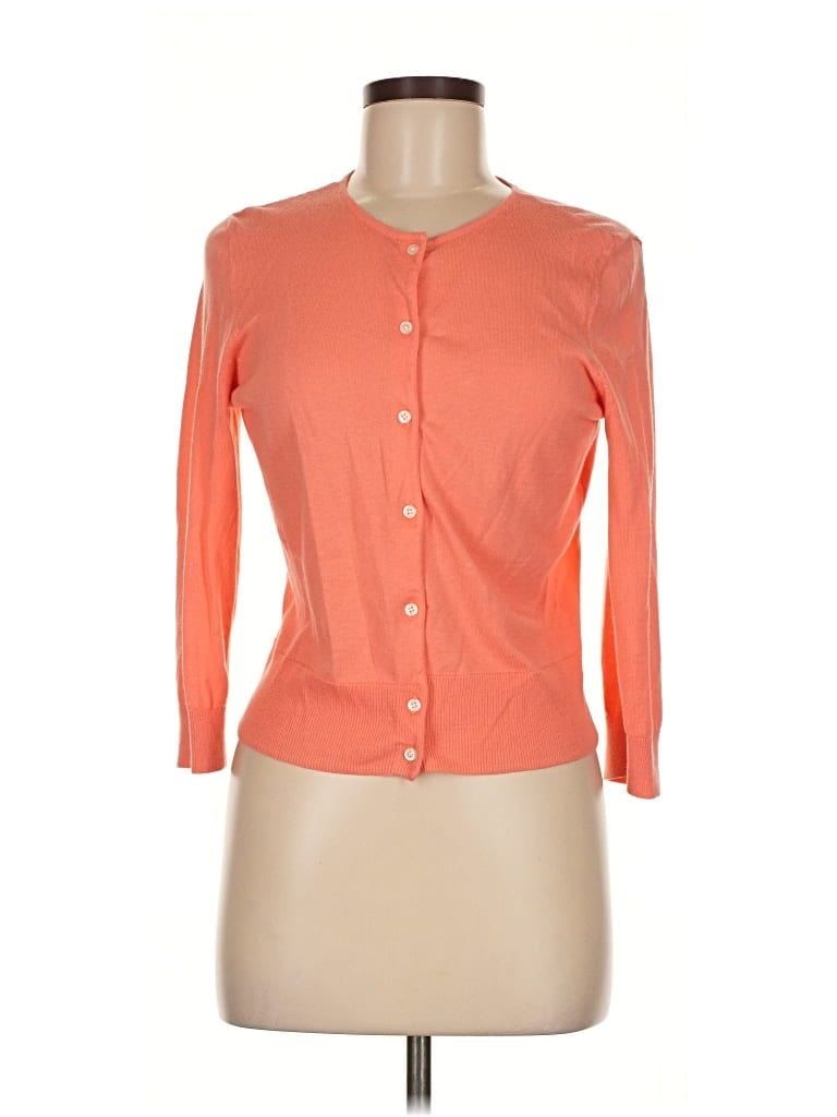 Pre-owned Chaps Cardigan Sweater In Orange