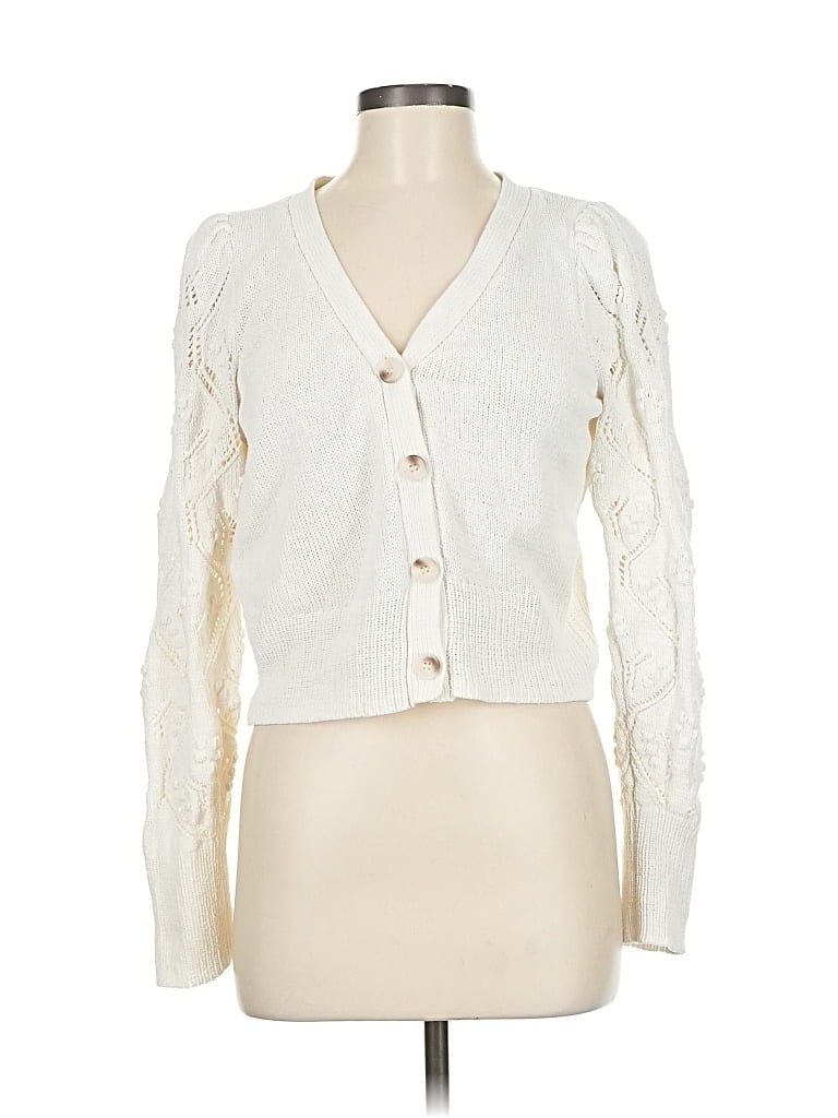 Pre-owned Jessica Simpson Cardigan Sweater In White