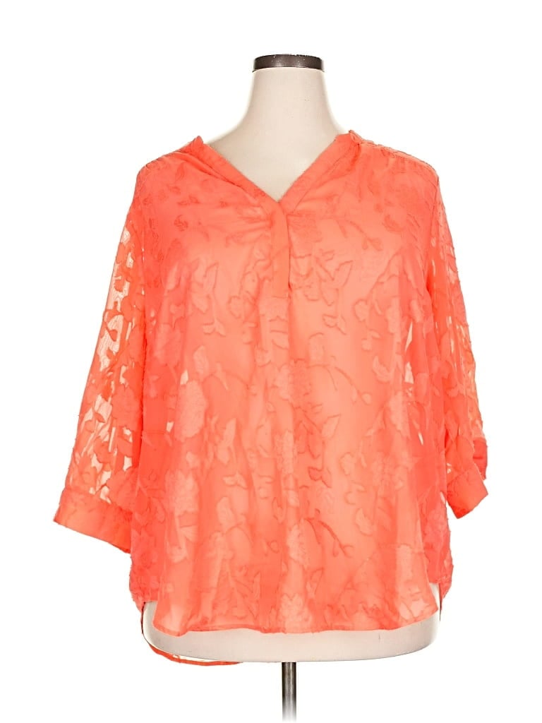 Pre-owned Torrid 3/4 Sleeve Blouse In Orange