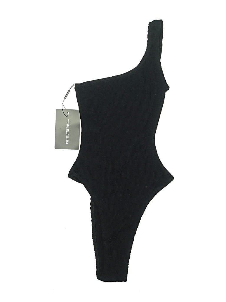 Pre-owned Prettylittlething Bodysuit In Black