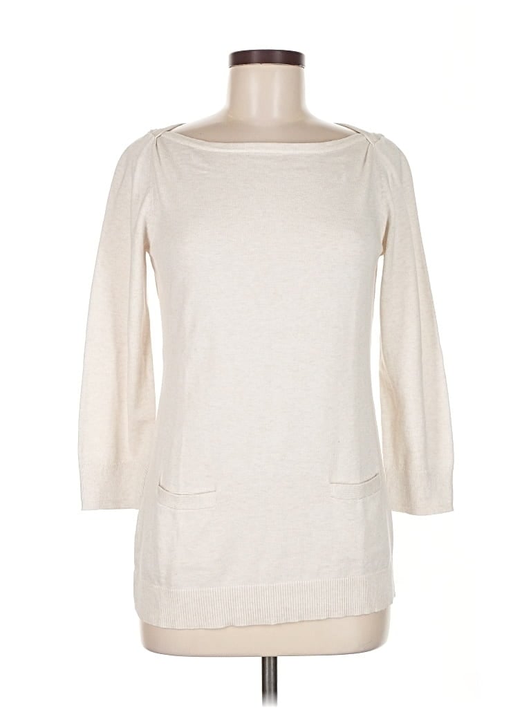 Pre-owned Ann Taylor Loft Outlet Pullover Sweater In White