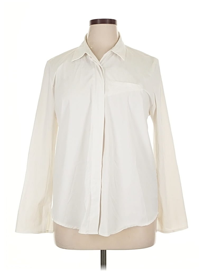Pre-owned Bagatelle Long Sleeve Blouse In White