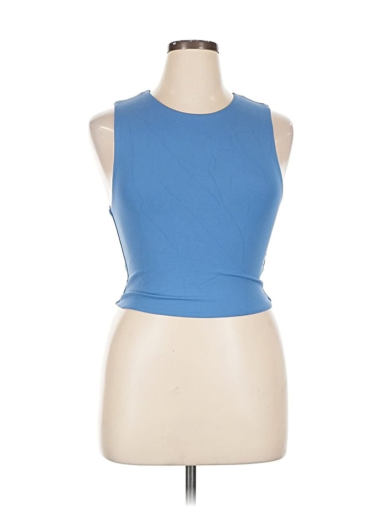 Pre-owned Babaton Tank Top Blue Halter Neckline Tops