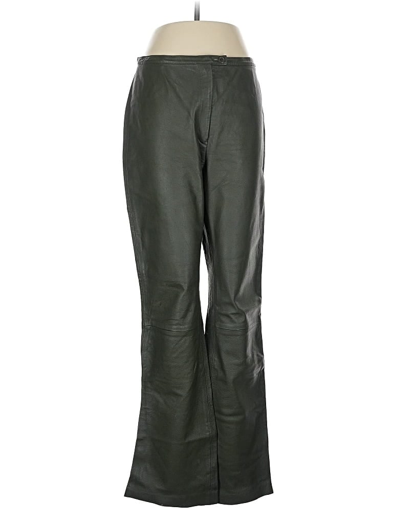 Pre-owned Newport News Leather Pants In Green
