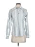 Blue Willi's Stripes Silver Long Sleeve Blouse Size S - photo 1