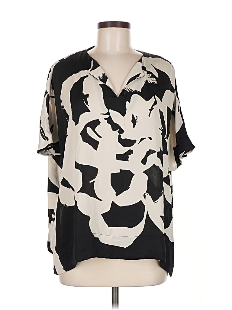 CHICO'S Pre-owned Short Sleeve Blouse In Black