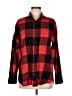 Old Navy 100% Cotton Plaid Red Long Sleeve Button-Down Shirt Size M - photo 1