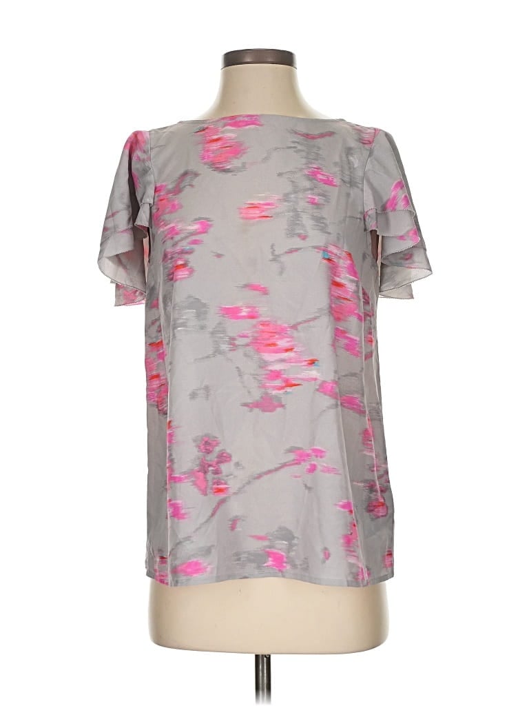 Pre-owned Banana Republic Short Sleeve Blouse In Gray