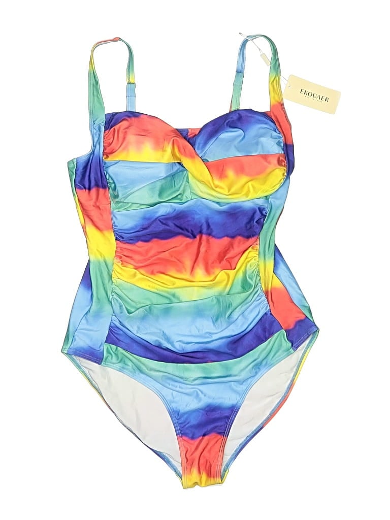 Pre-owned Ekouaer One Piece Swimsuit In Green