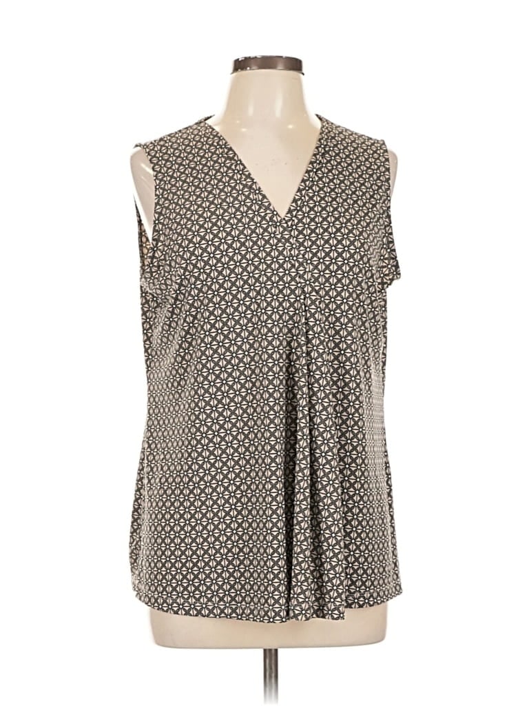 Pre-owned Croft & Barrow Sleeveless Blouse In Gray