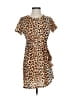 PrettyLittleThing Animal Print Brown Casual Dress Size 0 - photo 1