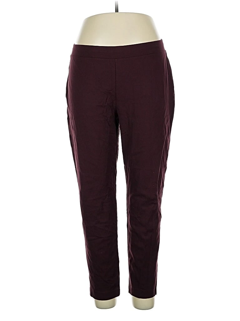 Pre-owned Eileen Fisher Active Pants In Burgundy