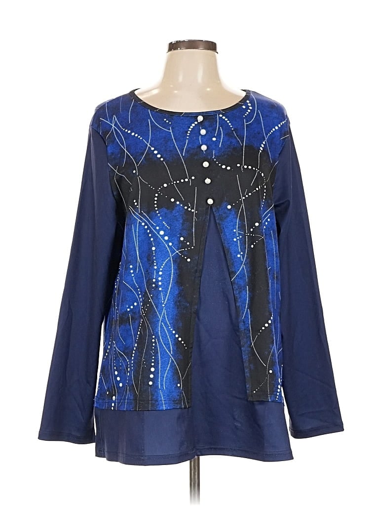 Pre-owned Just Fashion Now Long Sleeve Blouse In Blue