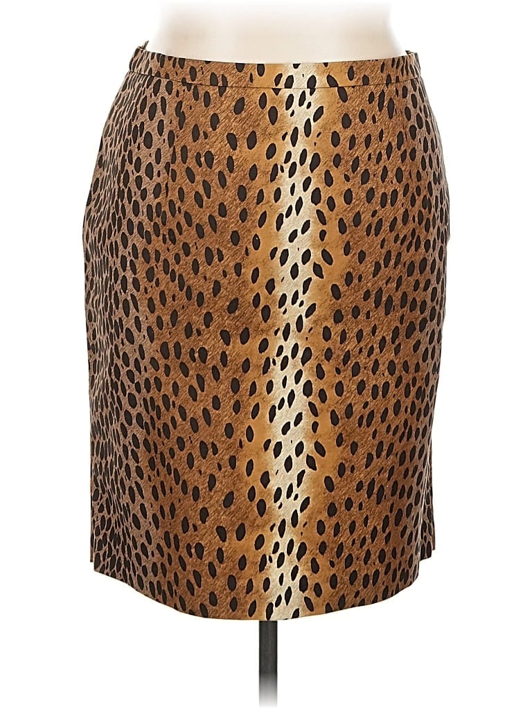 Pre-owned Michael Michael Kors Faux Leather Skirt In Gold