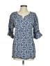 Escapada 100% Rayon Blue Short Sleeve Blouse Size XS - photo 1