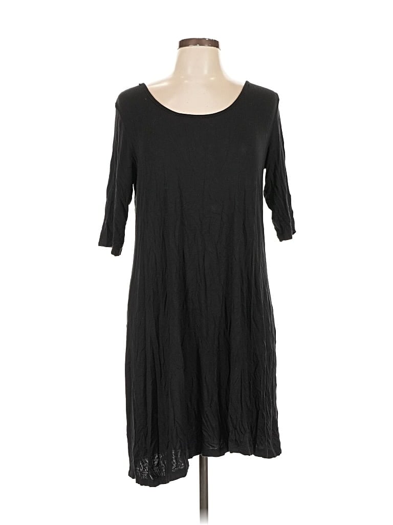 Pre-owned French Laundry 3/4 Sleeve Top Black Scoop Neck Tops