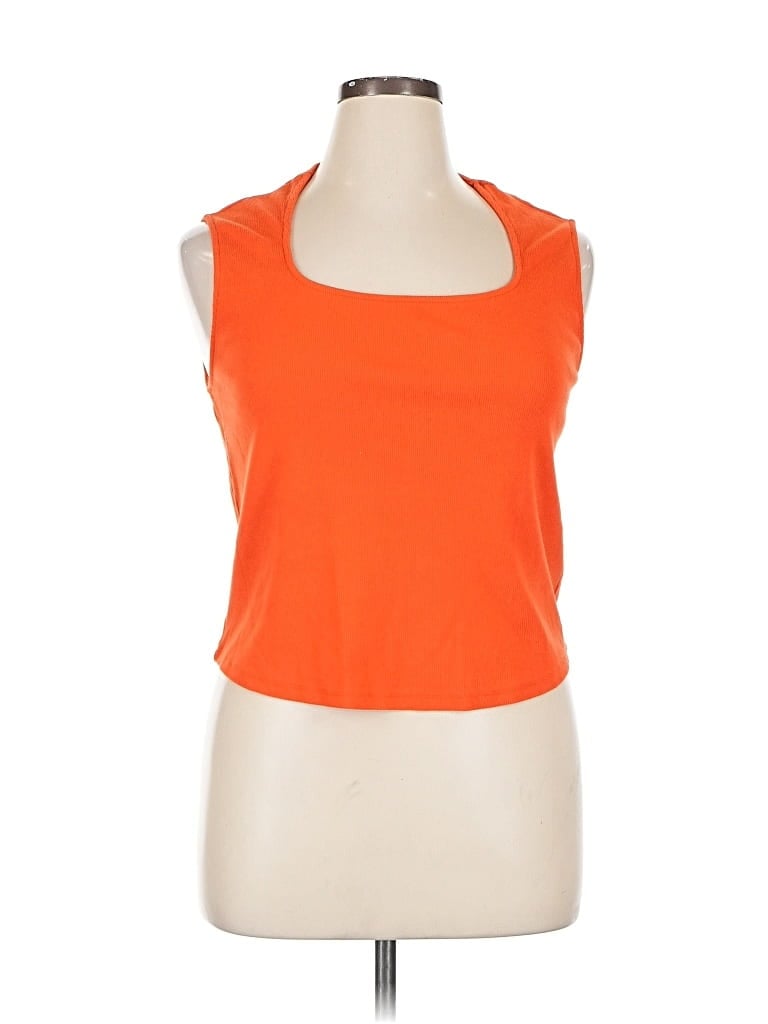 Pre-owned Maeve By Anthropologie Tank Top Orange Halter Neckline Tops