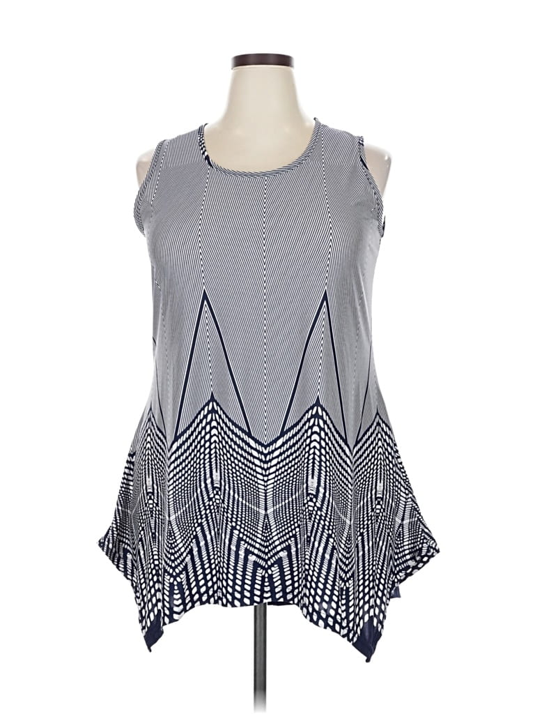 Pre-owned Simply Aster By Firmiana Sleeveless Blouse In Gray