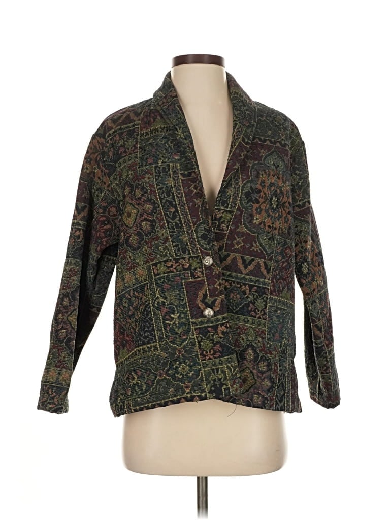 Pre-owned Erin London Blazer Jacket In Green