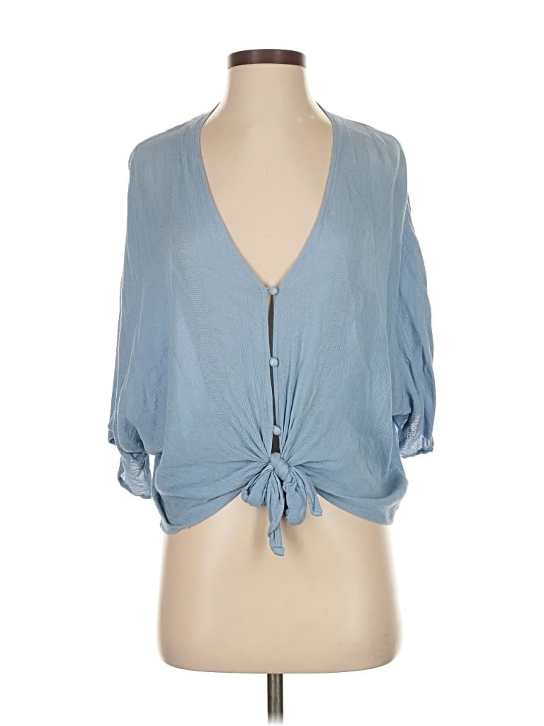Pre-owned Lulus 3/4 Sleeve Blouse In Blue