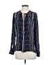 Parker 100% Silk Blue Long Sleeve Silk Top Size S - photo 1