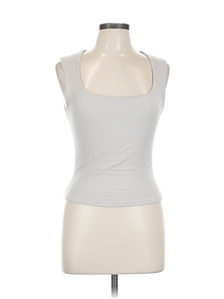 Pre-owned Wasabi + Mint Tank Top Silver Halter Neckline Tops