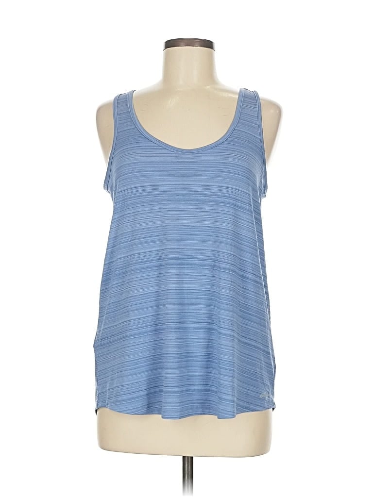 Pre-owned Eddie Bauer Tank Top Blue Halter Neckline Tops