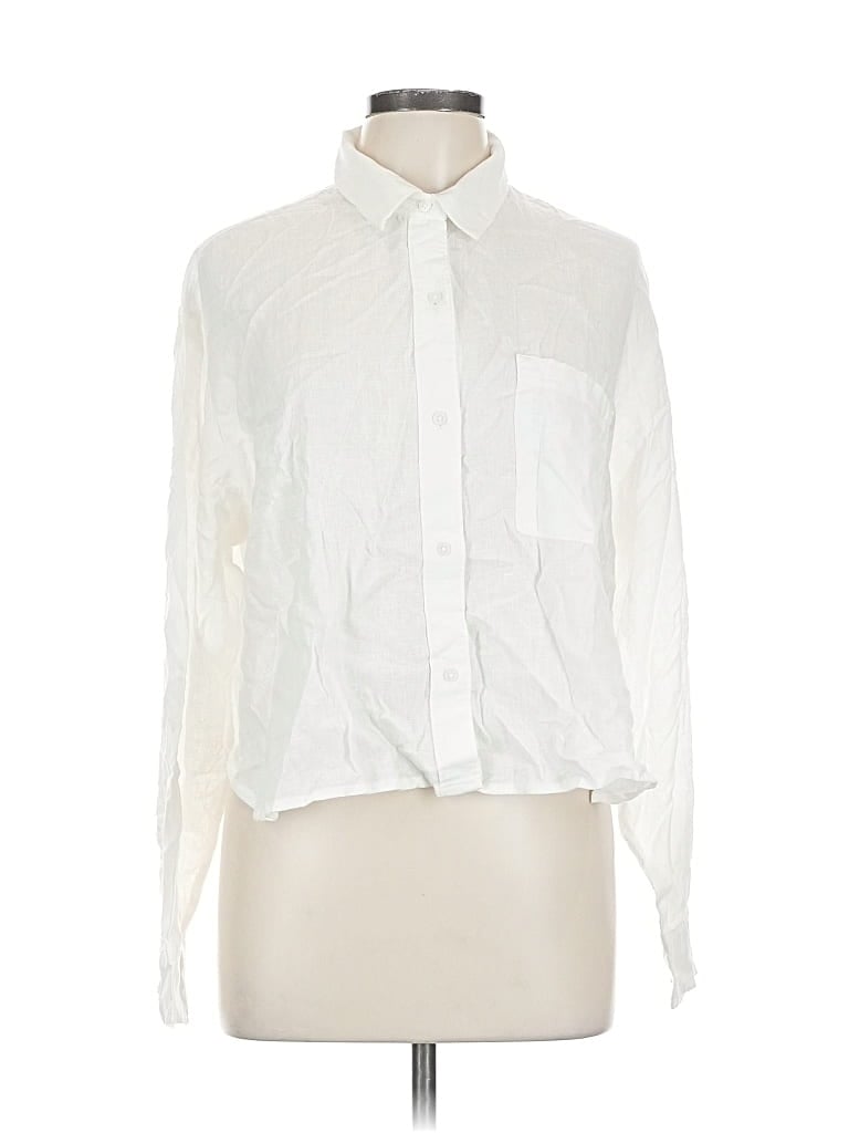 OLD NAVY Pre-owned Long Sleeve Blouse In White