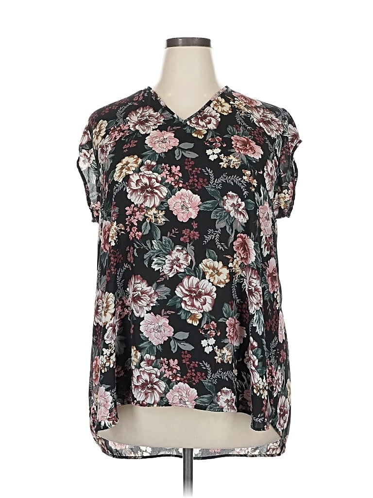 Pre-owned Halogen 3/4 Sleeve Blouse In Black