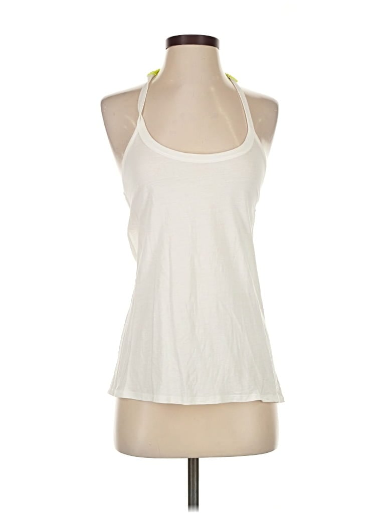 Pre-owned Guess Tank Top Ivory Halter Neckline Tops In White