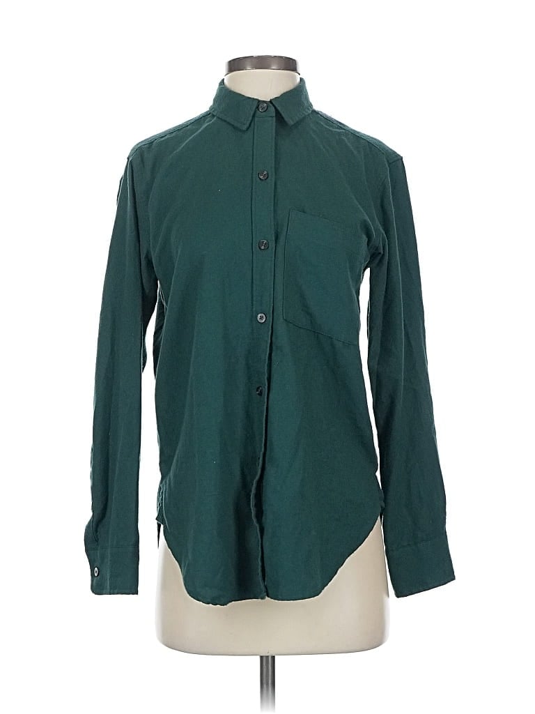 Pre-owned Abercrombie & Fitch Long Sleeve Button Down Shirt In Green