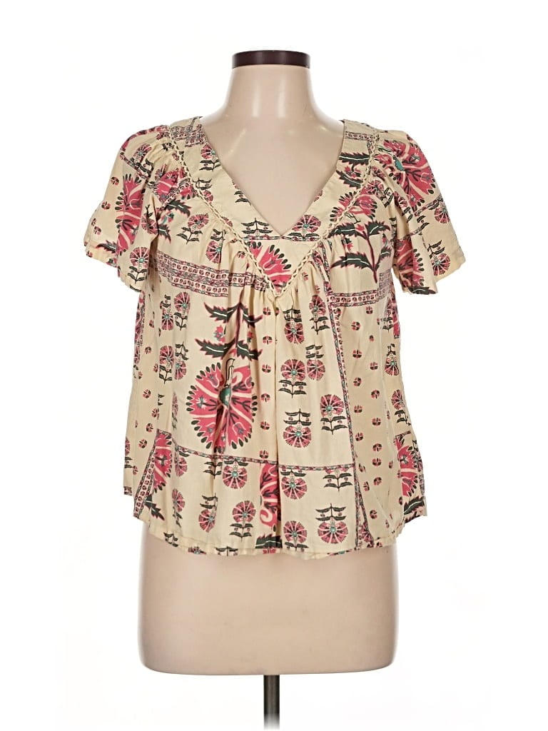 Pre-owned Haute Hippie Short Sleeve Blouse In Brown