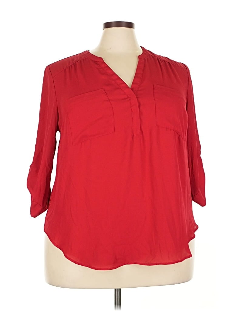 Pre-owned Torrid 3/4 Sleeve Blouse In Red