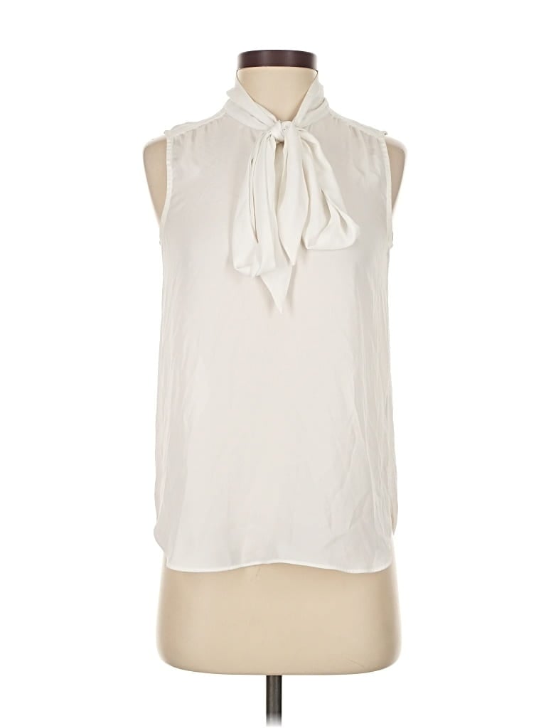 Pre-owned J.crew 365 Sleeveless Blouse In White