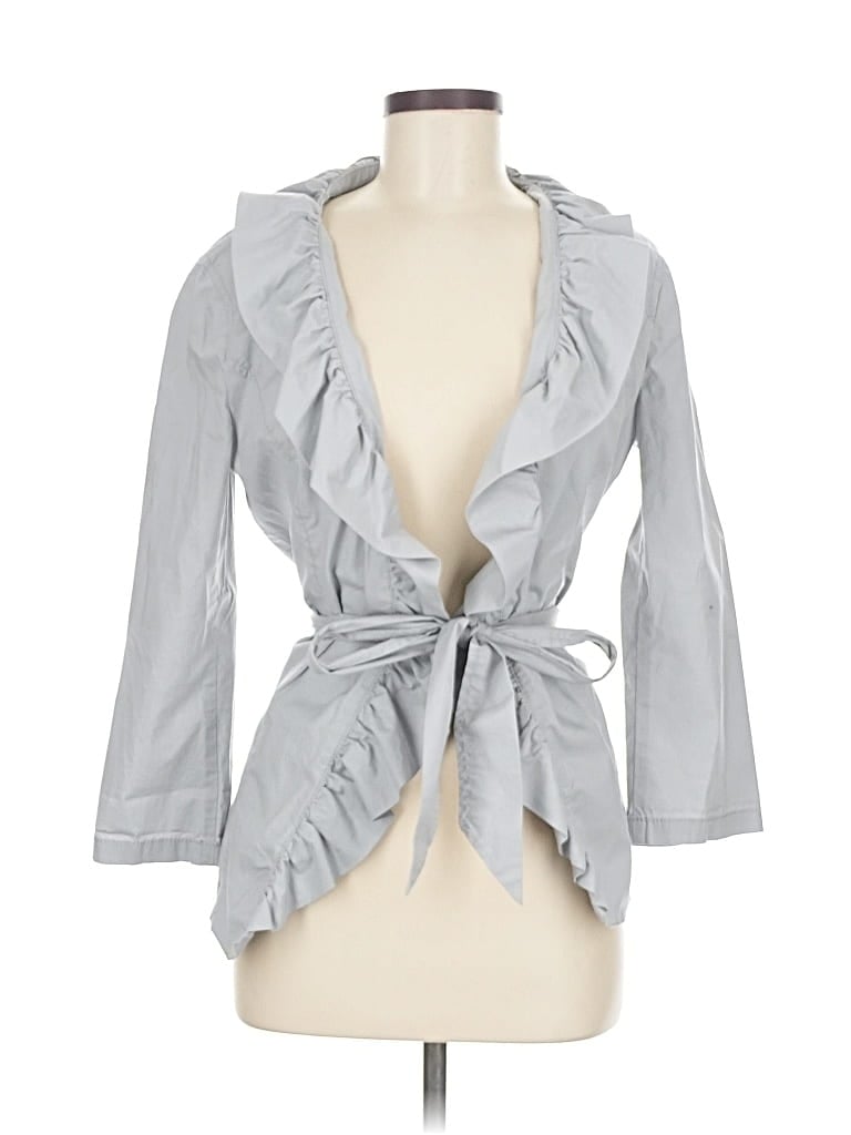 Pre-owned Ann Taylor Loft Outlet 3/4 Sleeve Blouse In Gray