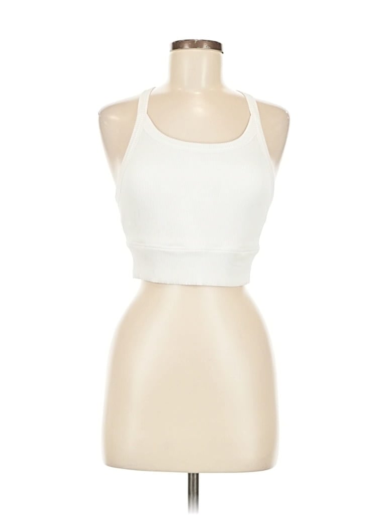 Pre-owned Uniquely Lorna Jane Sleeveless Top Ivory Halter Neckline Tops In White
