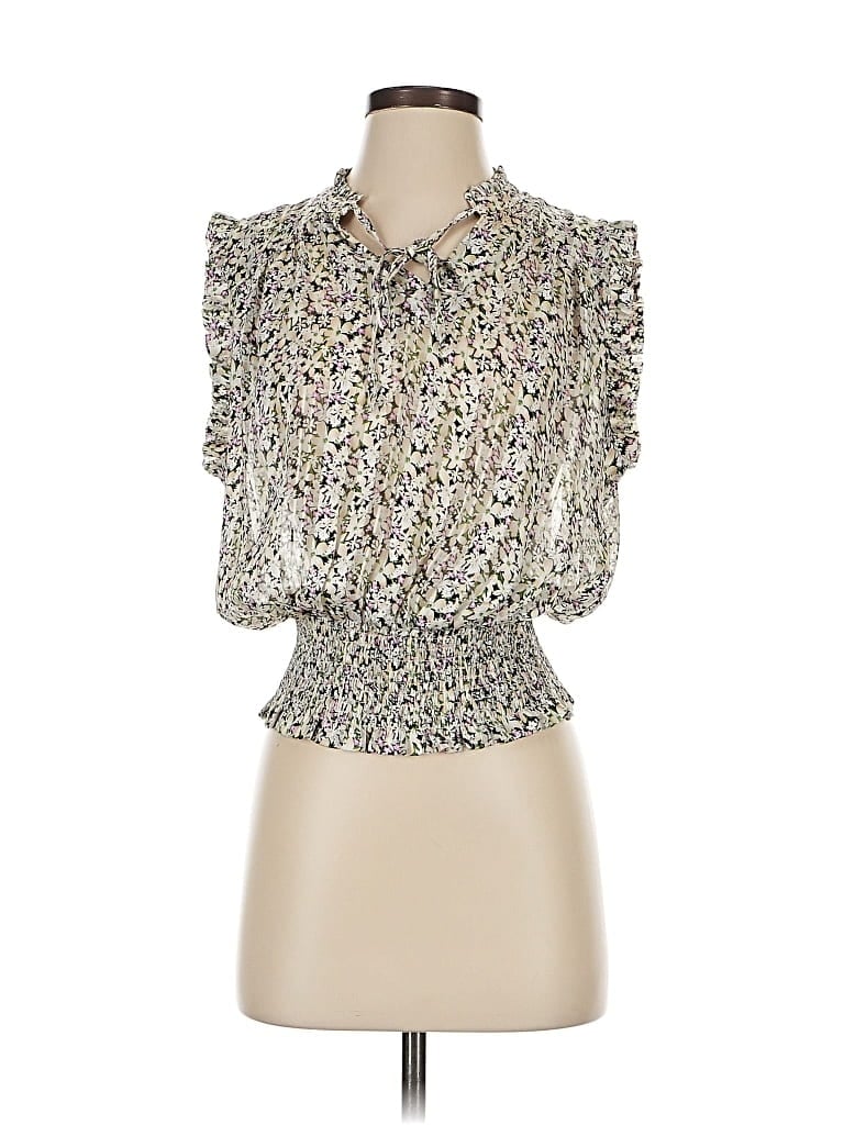 Pre-owned Rachel Zoe Tjx Short Sleeve Blouse In Orange