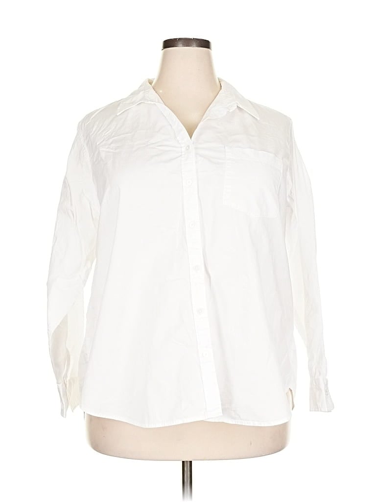 Pre-owned Old Navy Long Sleeve Button Down Shirt In White