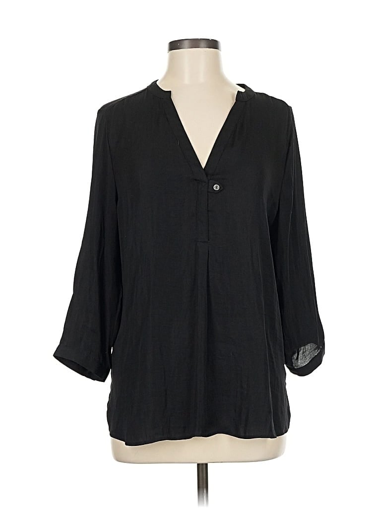 Pre-owned Dolan 3/4 Sleeve Blouse In Black