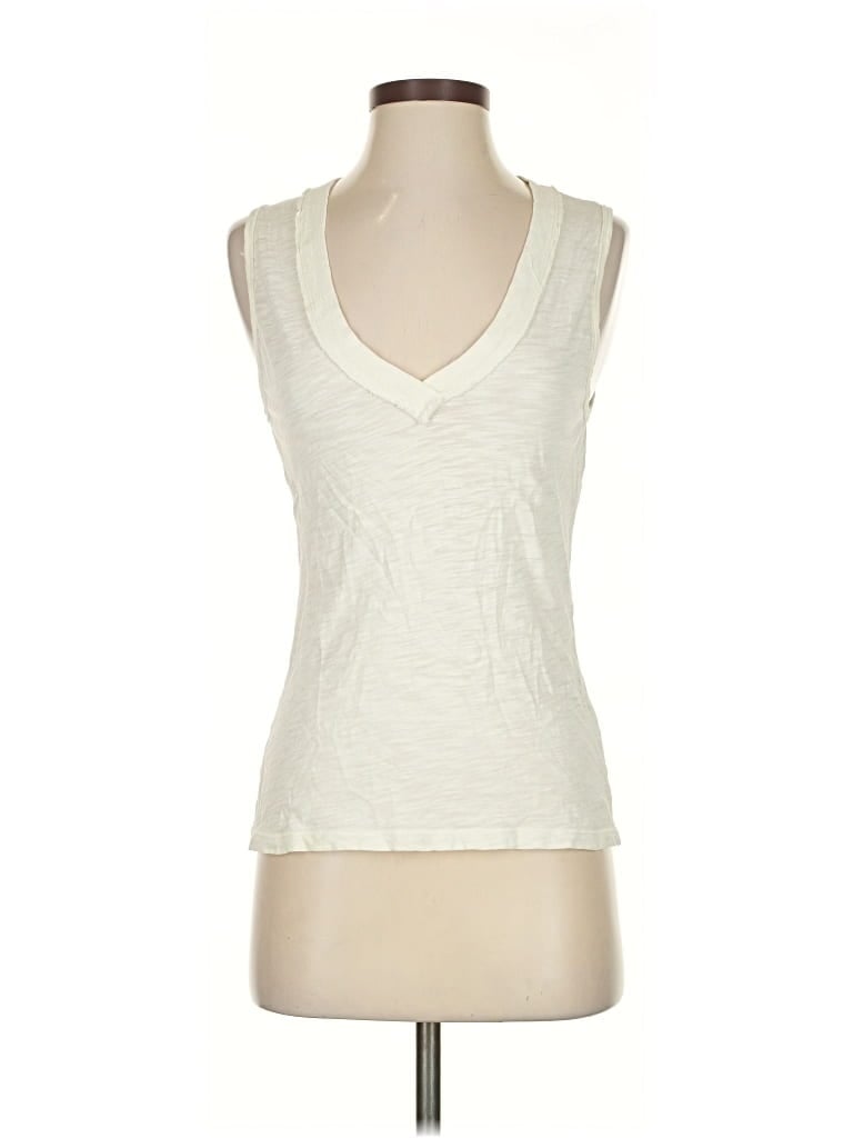 Pre-owned Project Social T Tank Top Ivory Plunge Neckline Tops In White
