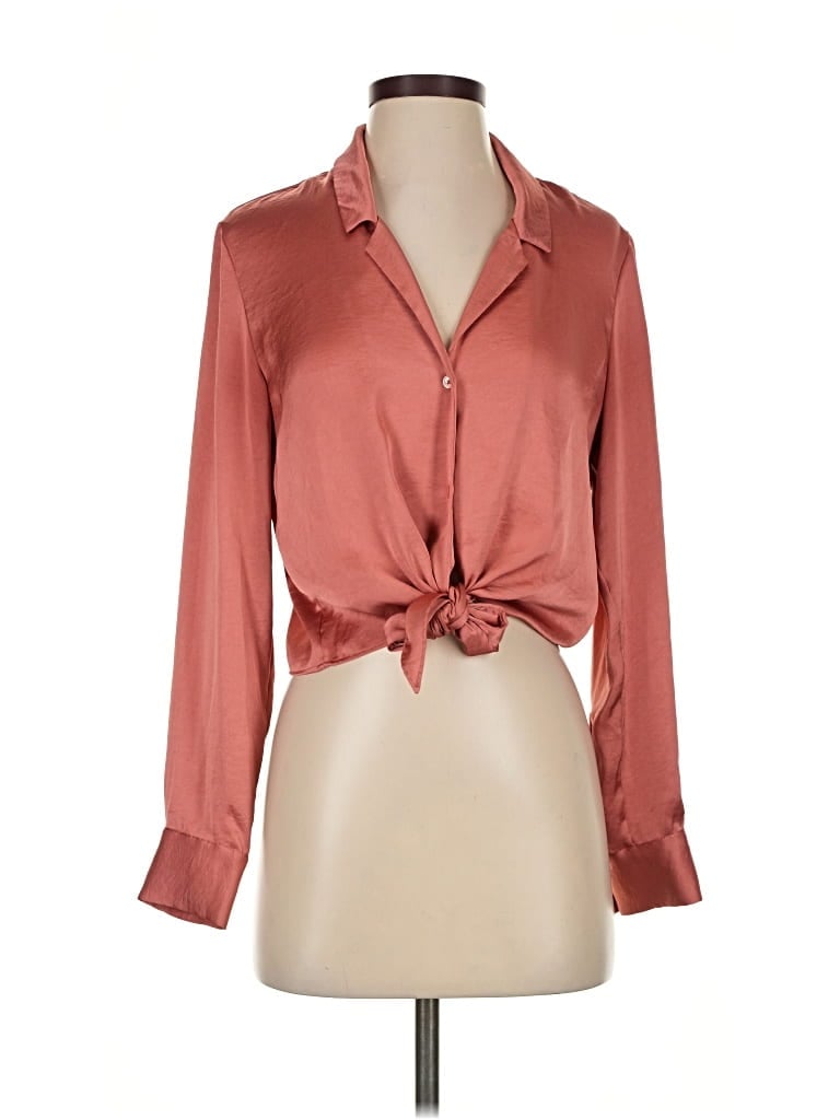 Pre-owned Wilfred Long Sleeve Blouse In Brown